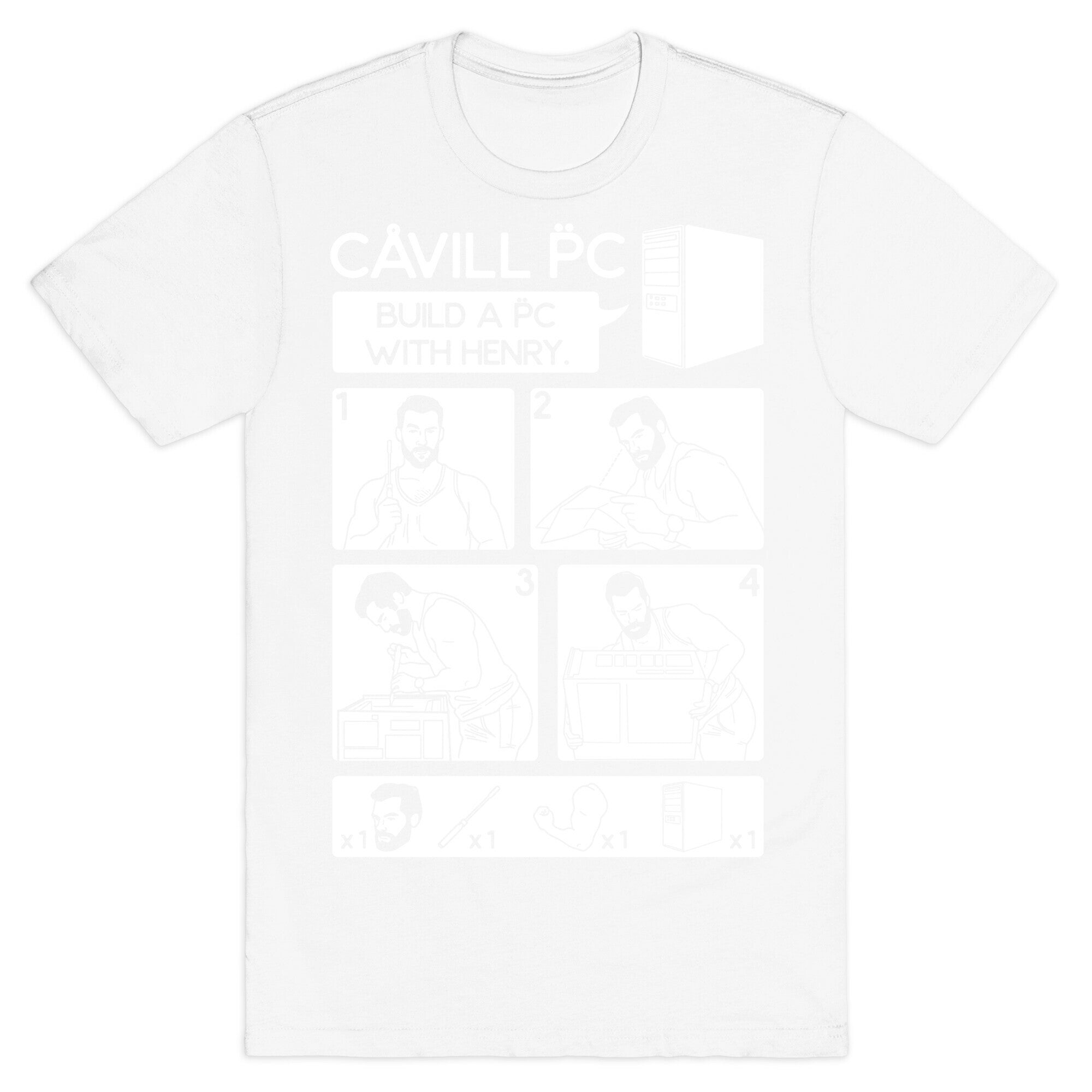 Cavill PC Parody White Print T-Shirt
